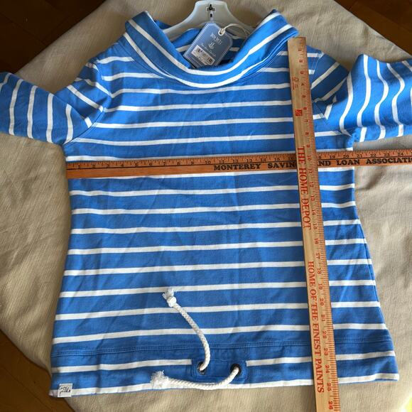 Women’s Lazy Jacks SuperSoft pullover Sweatshirt  blue white striped Size US 10 - Picture 8 of 8